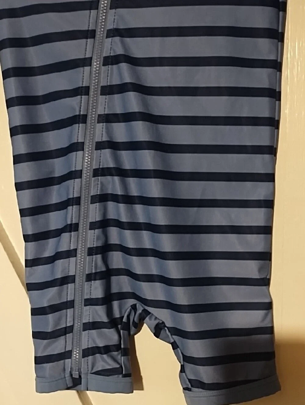 Carter's Blue Striped Long-Sleeve Rashguard with Yellow Dino Like New 2T.